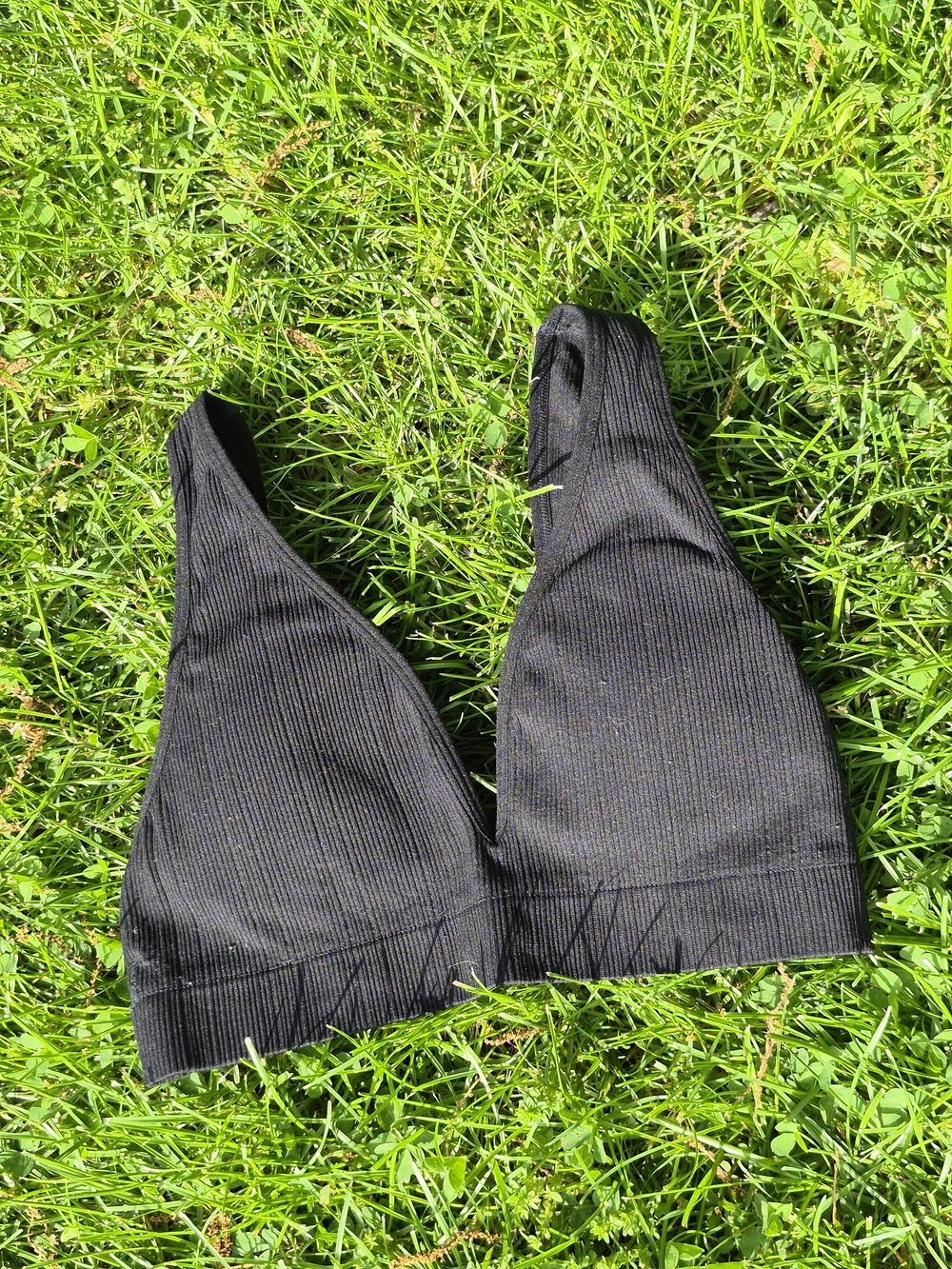 PIN-Victoria's Secret Black Ribbed Seamless Triangle Bralette
